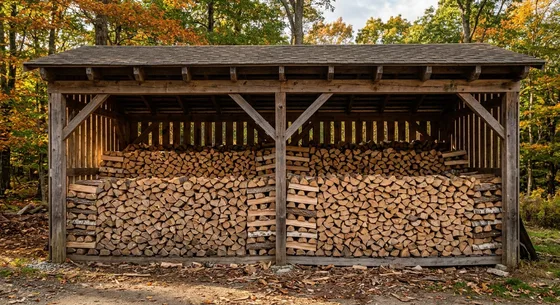 Укладка дров в Любучанах, улица Заречная, 18