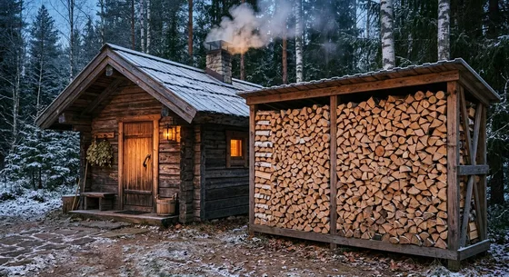 Укладка дров в Любучанах, улица Вишнёвая, 32Б
